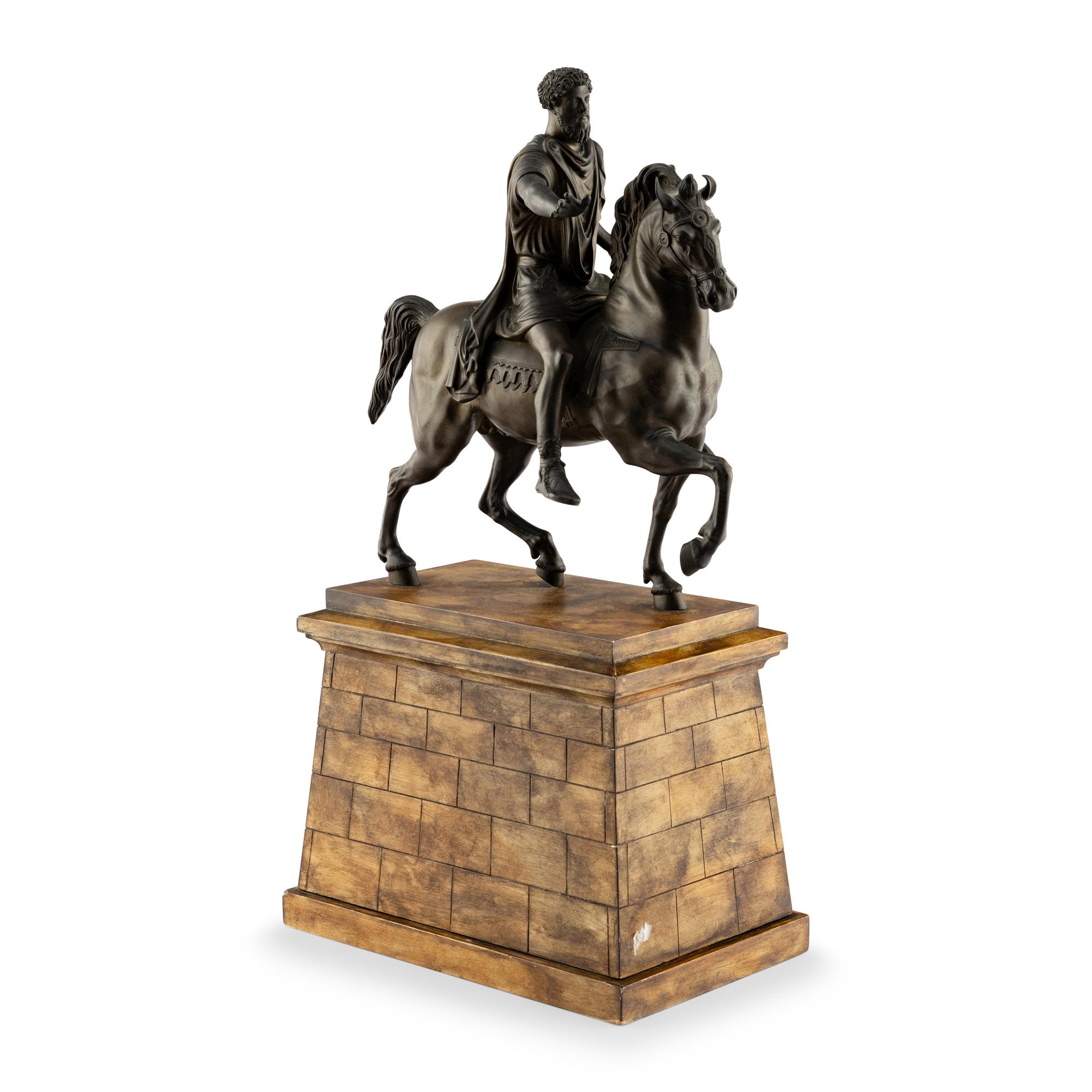 A Grand Tour Bronze Equestrian Model of Marcus Aurelius
