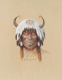 Untitled (Portrait with Buffalo Headdress)