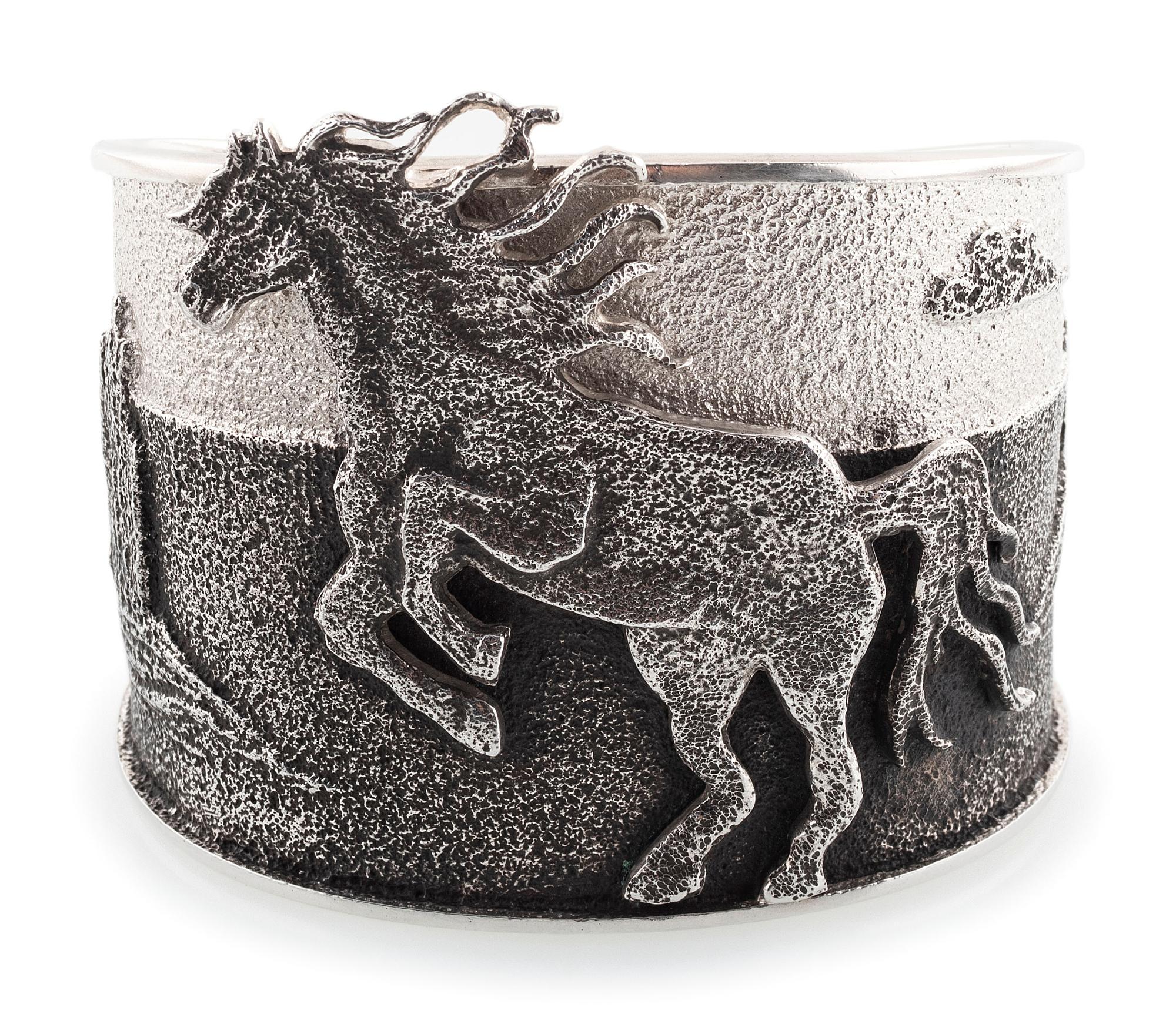 Sterling Silver Tufa Cast Cuff Bracelet