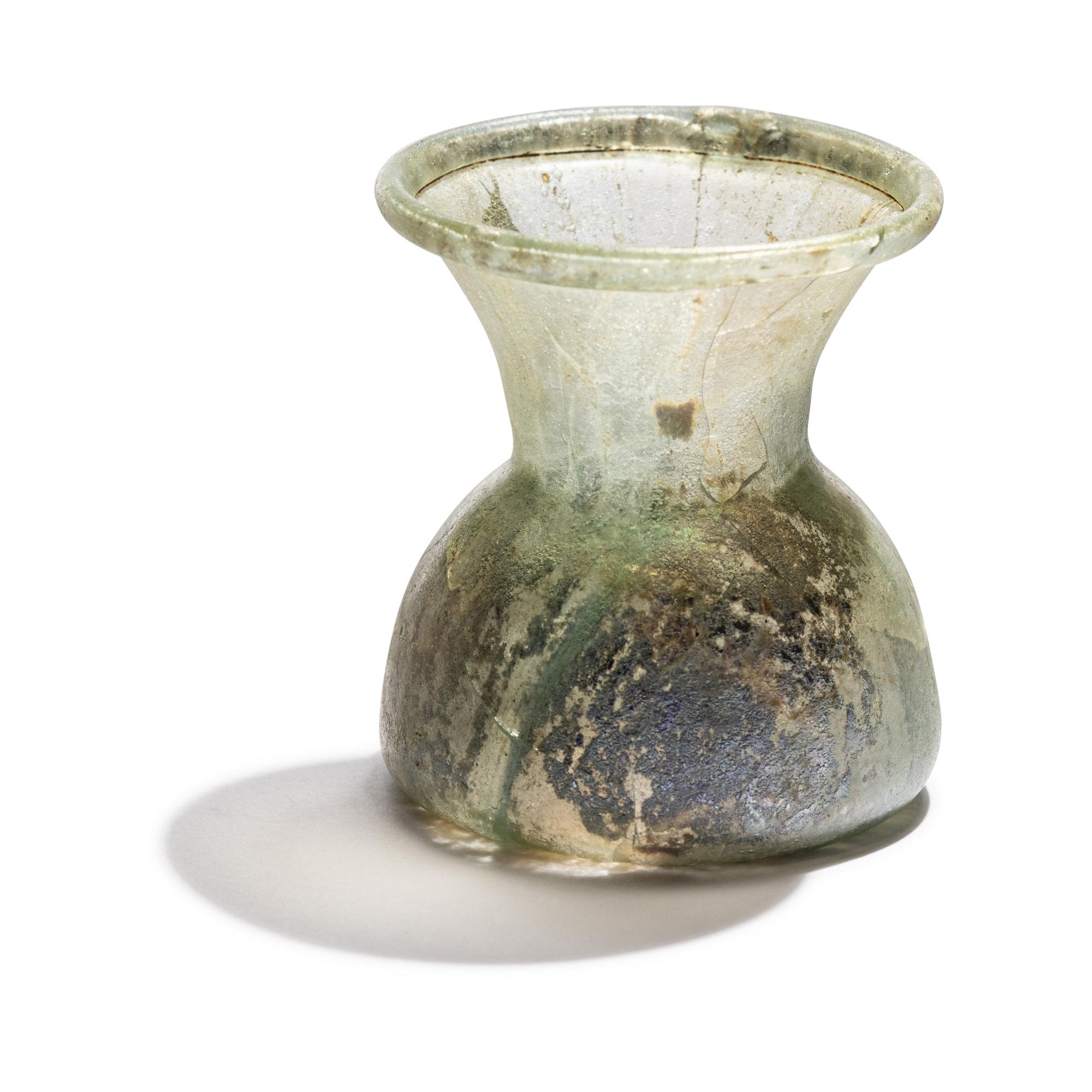A Roman Pale Green Glass Vessel