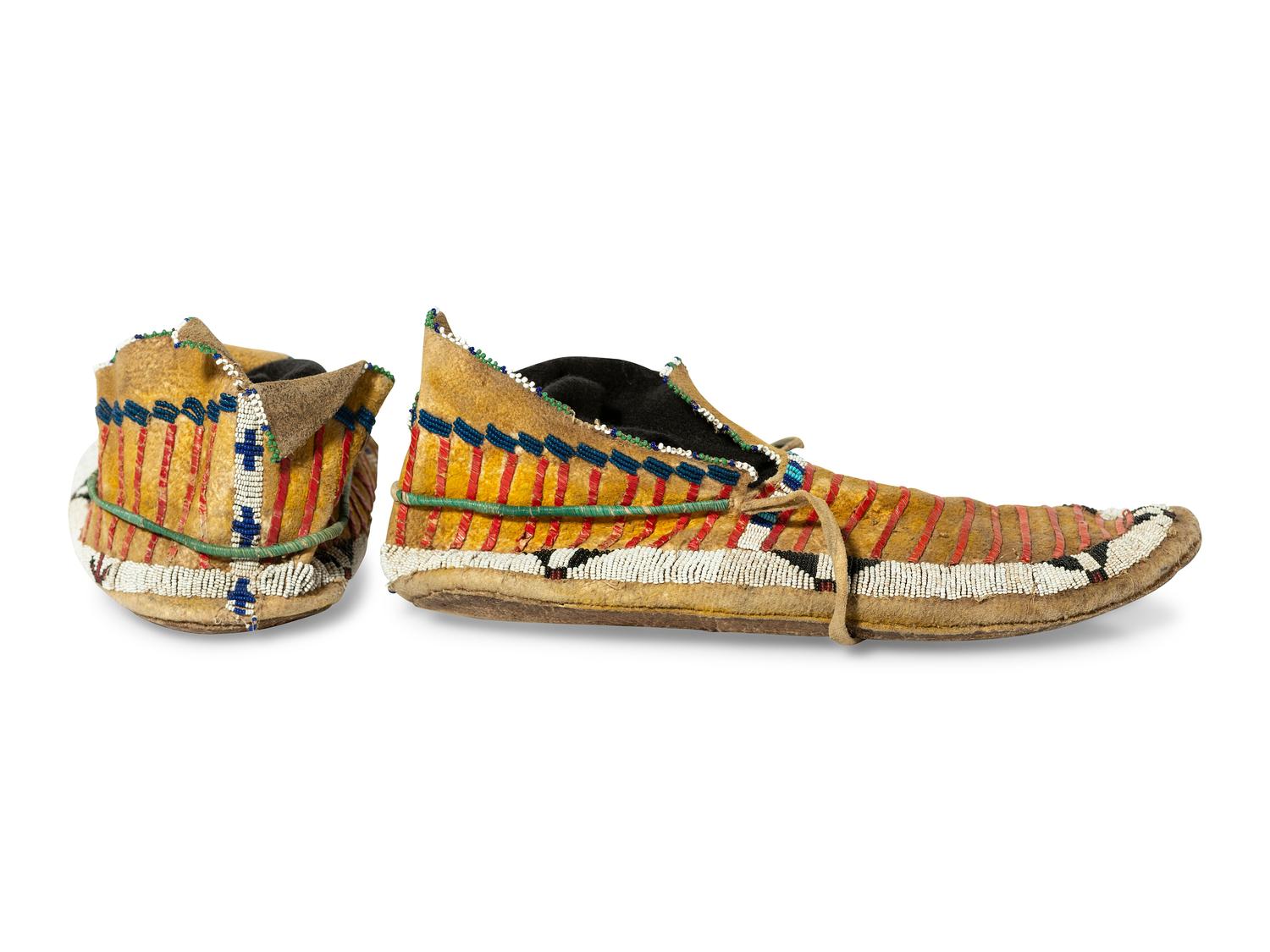 Cheyenne Quilled and Beaded Moccasins