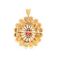ANTIQUE, GARNET AND ENAMEL BLACKAMOOR PENDANT/BROOCH