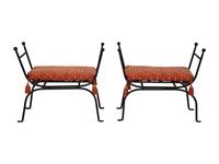 A Pair of Wrought Iron Benches
