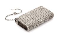 A Russian Silver Cigarette Case, Mark of Otto Makselius, St. Petersburg, late 19th century, worked in a basket weave pattern with an at
