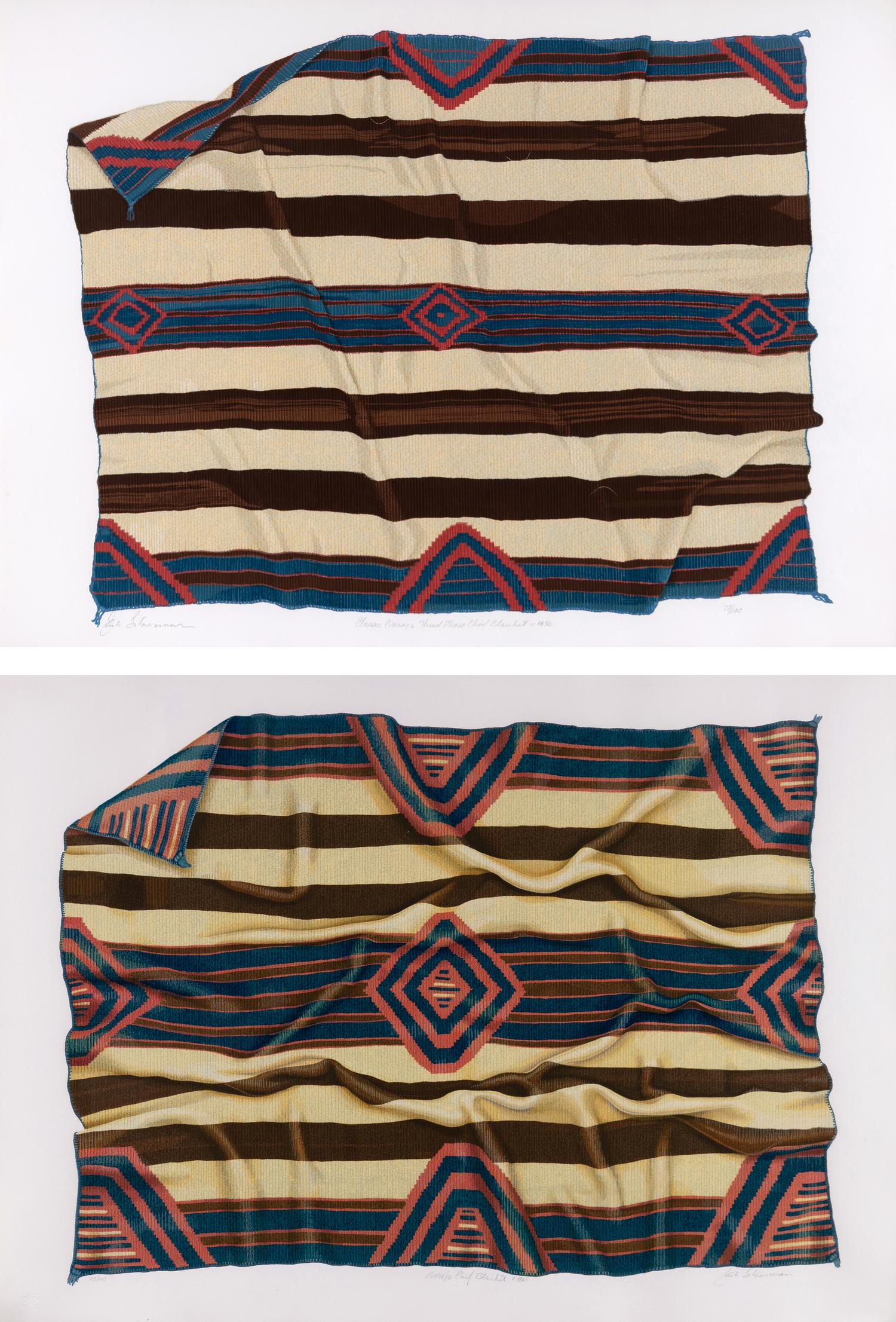 Two Works: Classic Navajo Chief Blanket , edition 99/100 and Classic Navajo Chief Blanket - Third Phase , edition 77/100
