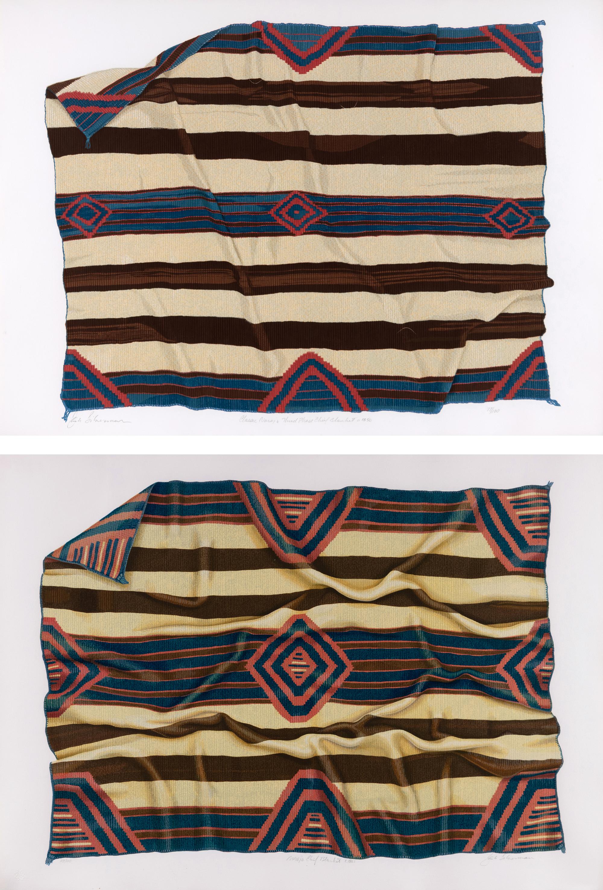 Two Works: Classic Navajo Chief Blanket , edition 99/100 and Classic Navajo Chief Blanket - Third Phase , edition 77/100