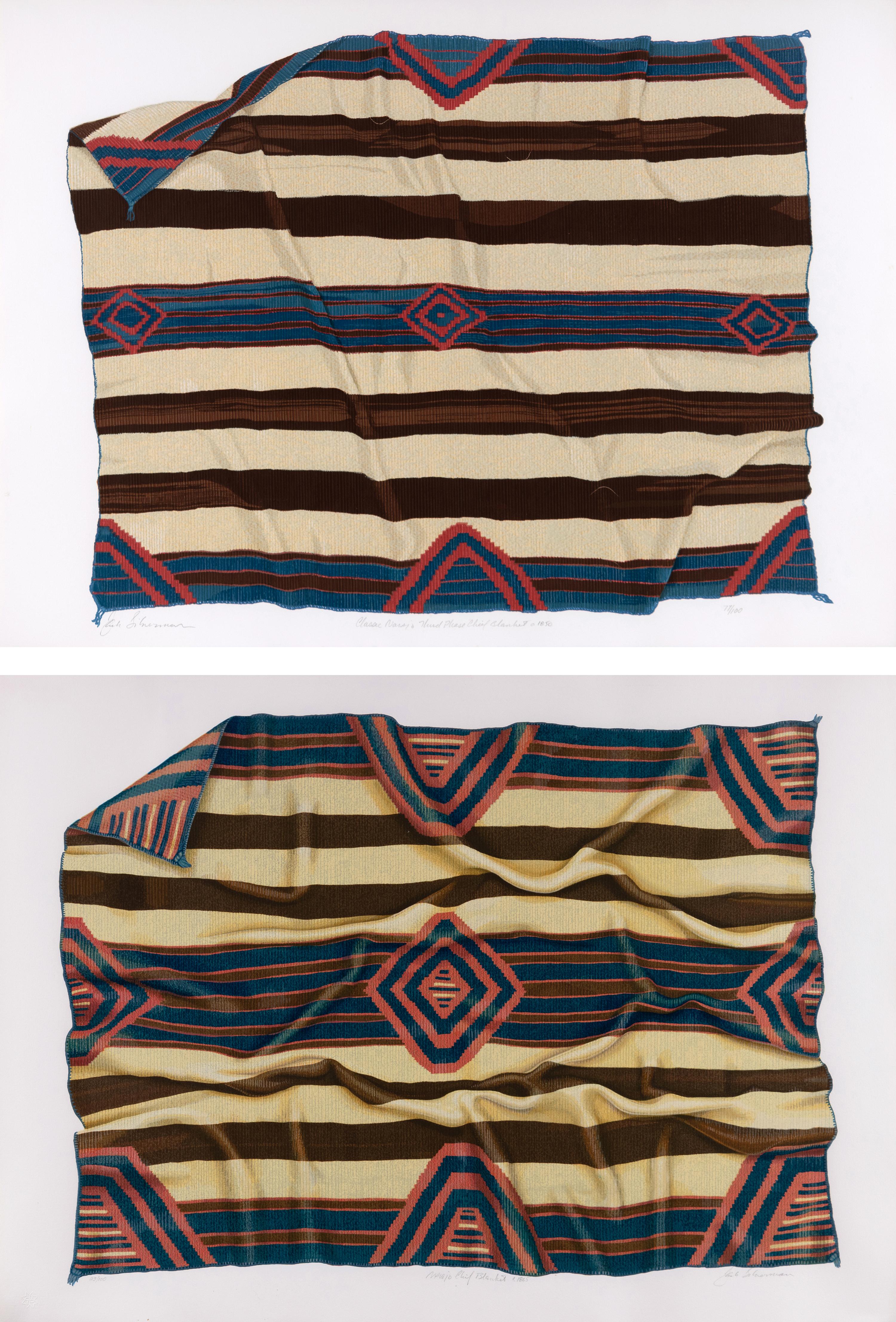 Two Works: Classic Navajo Chief Blanket , edition 99/100 and Classic Navajo Chief Blanket - Third Phase , edition 77/100