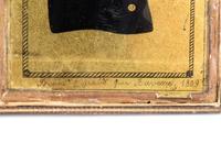 Six Verre Eglomise Silhouette Portraits of Gentlemen and Military Officers