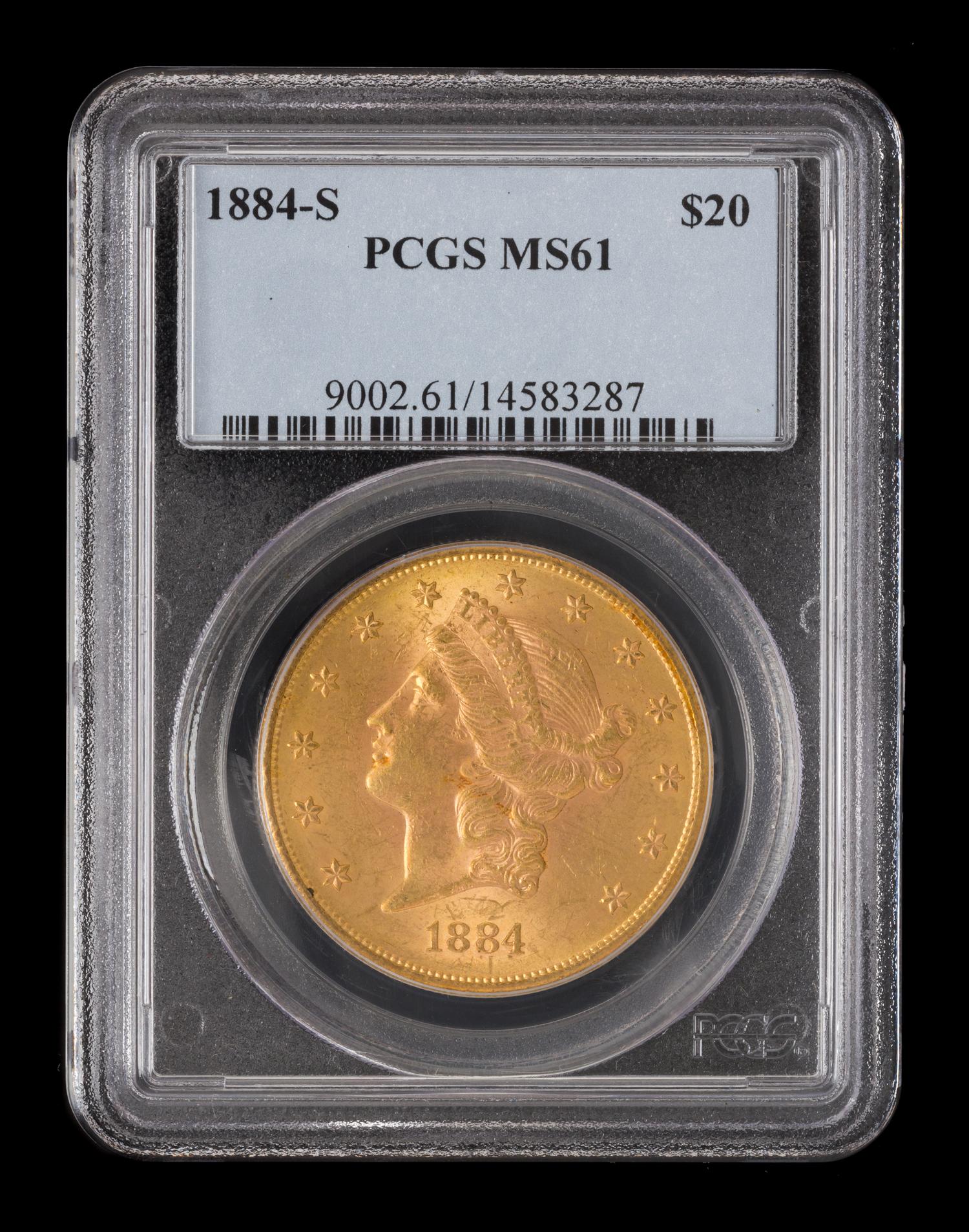 A United States 1884-S Liberty Head $20 Gold Coin
