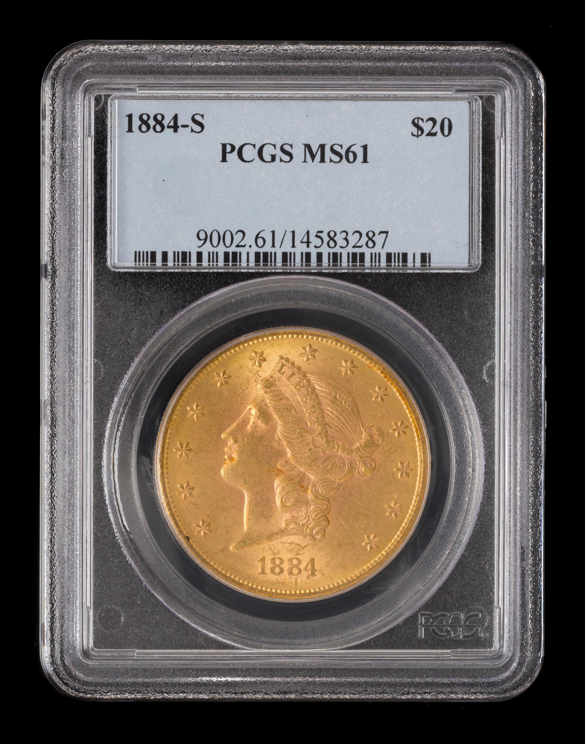 A United States 1884-S Liberty Head $20 Gold Coin
