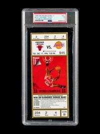 An Exceptionally Rare December 17, 1996 Chicago Bulls vs. Los Angeles Lakers Full Ticket From The First Game Between Michael Jordan and Kobe Bryant (PSA Population of Four),
