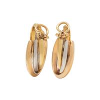 TRICOLOR GOLD HOOP EARCLIPS