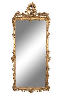 A Pair of Louis XV Style Giltwood Pier Mirrors