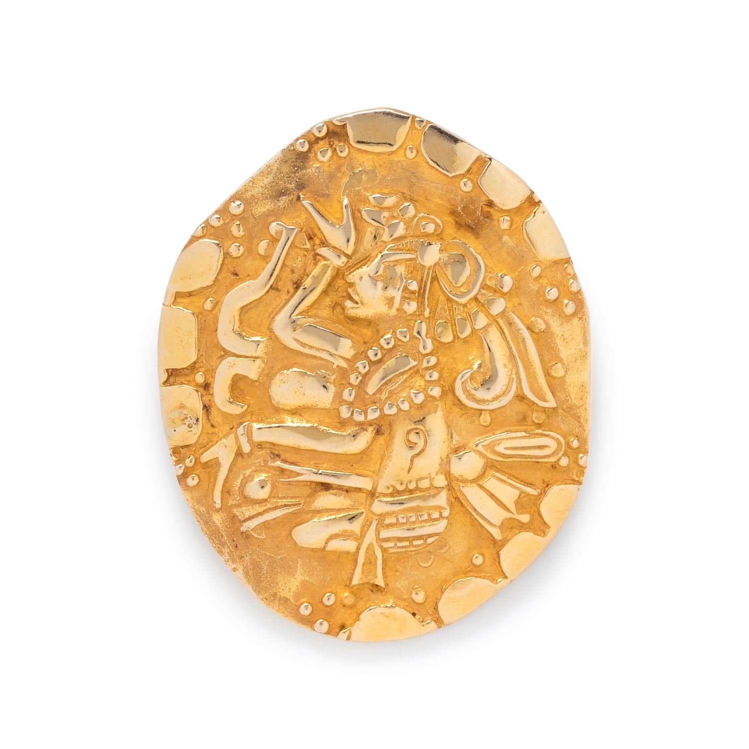 YELLOW GOLD PENDANT/BROOCH NECKLACE