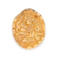 YELLOW GOLD PENDANT/BROOCH NECKLACE