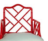 A Pair of Chinese Chippendale Style Red Lacquer Armchairs — 20TH CENTURY