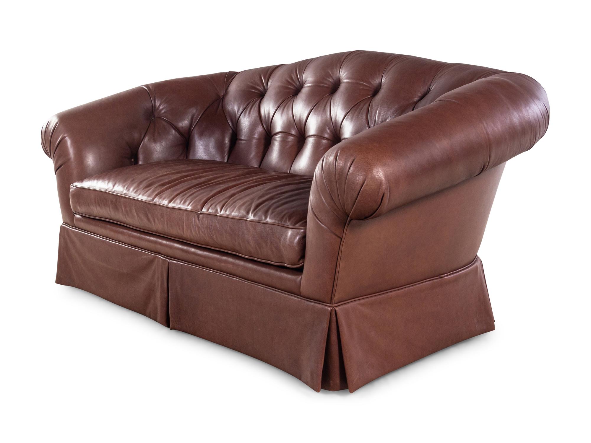 A Leather Upholstered Chesterfield Sofa