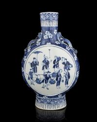 A Large Chinese Blue and White Porcelain Moon Flask