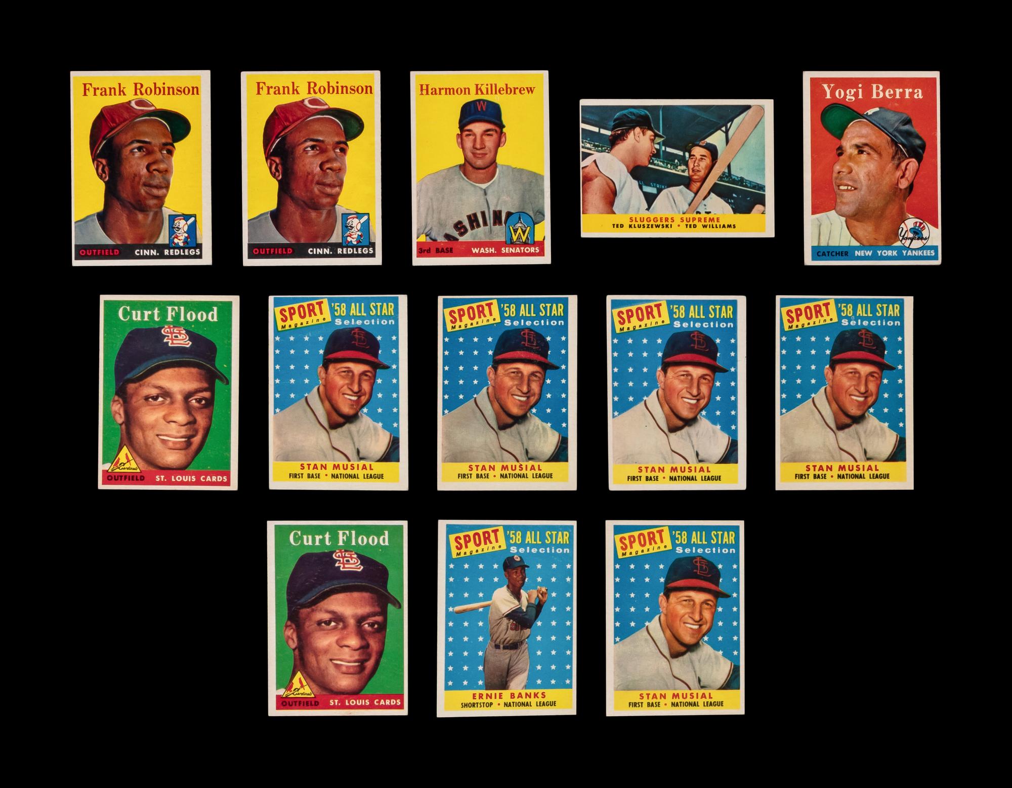 A Collection of 1958 Topps Baseball Cards Including Multiple Hall of Famers (95)