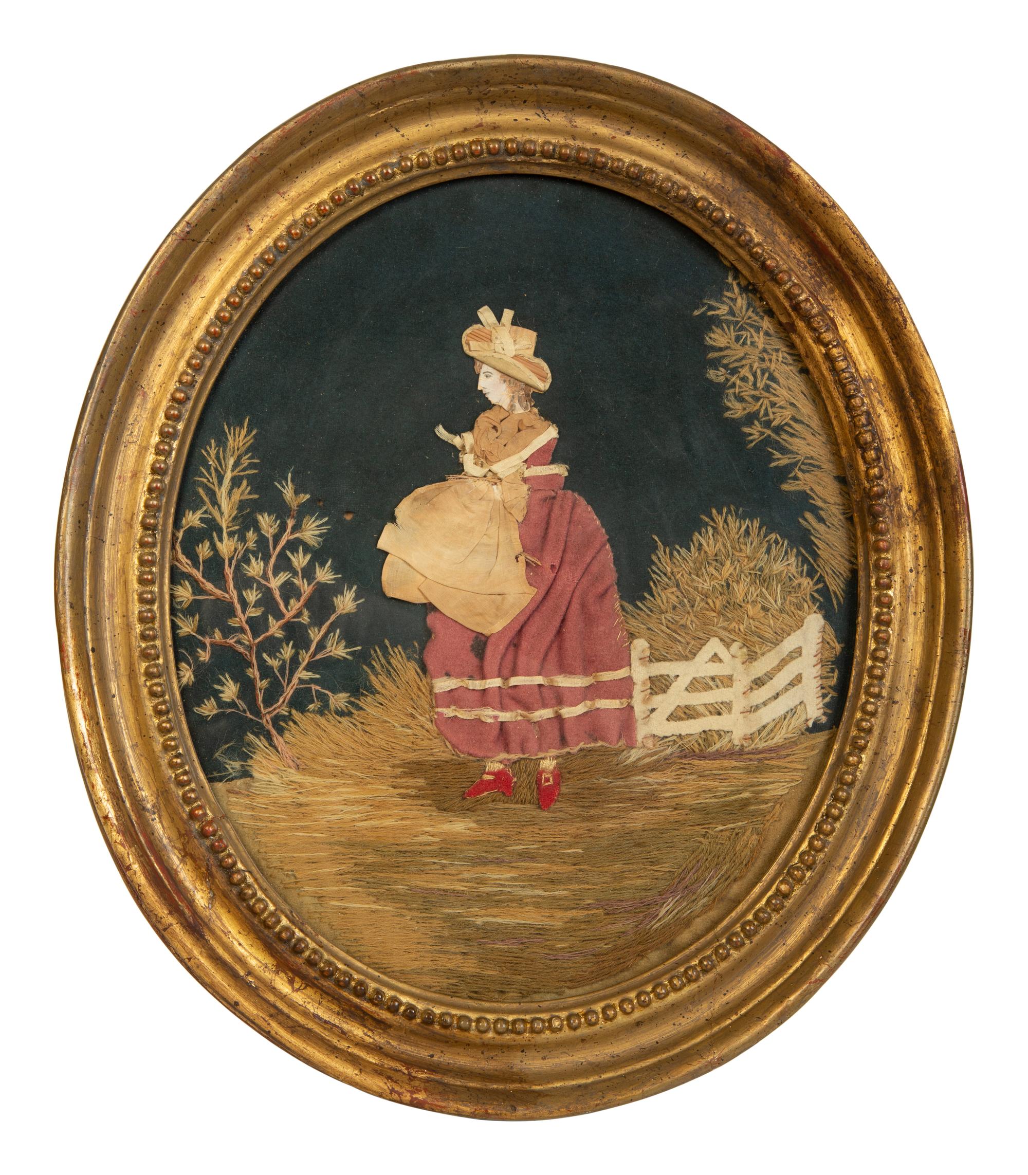Three Continental and English Embroidered Needlework Pictures