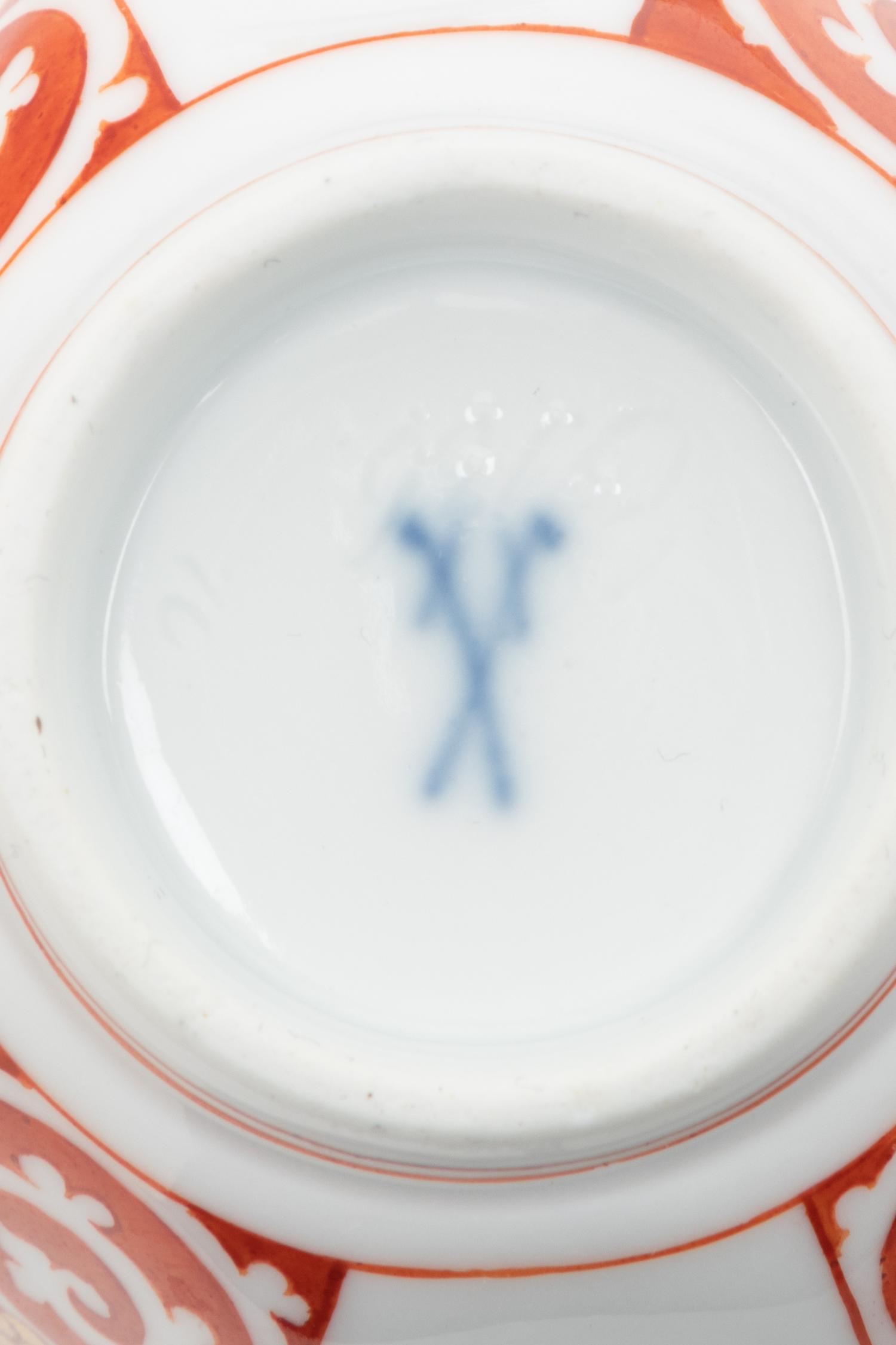 A Pair of Meissen Porcelain Teacups and Saucers