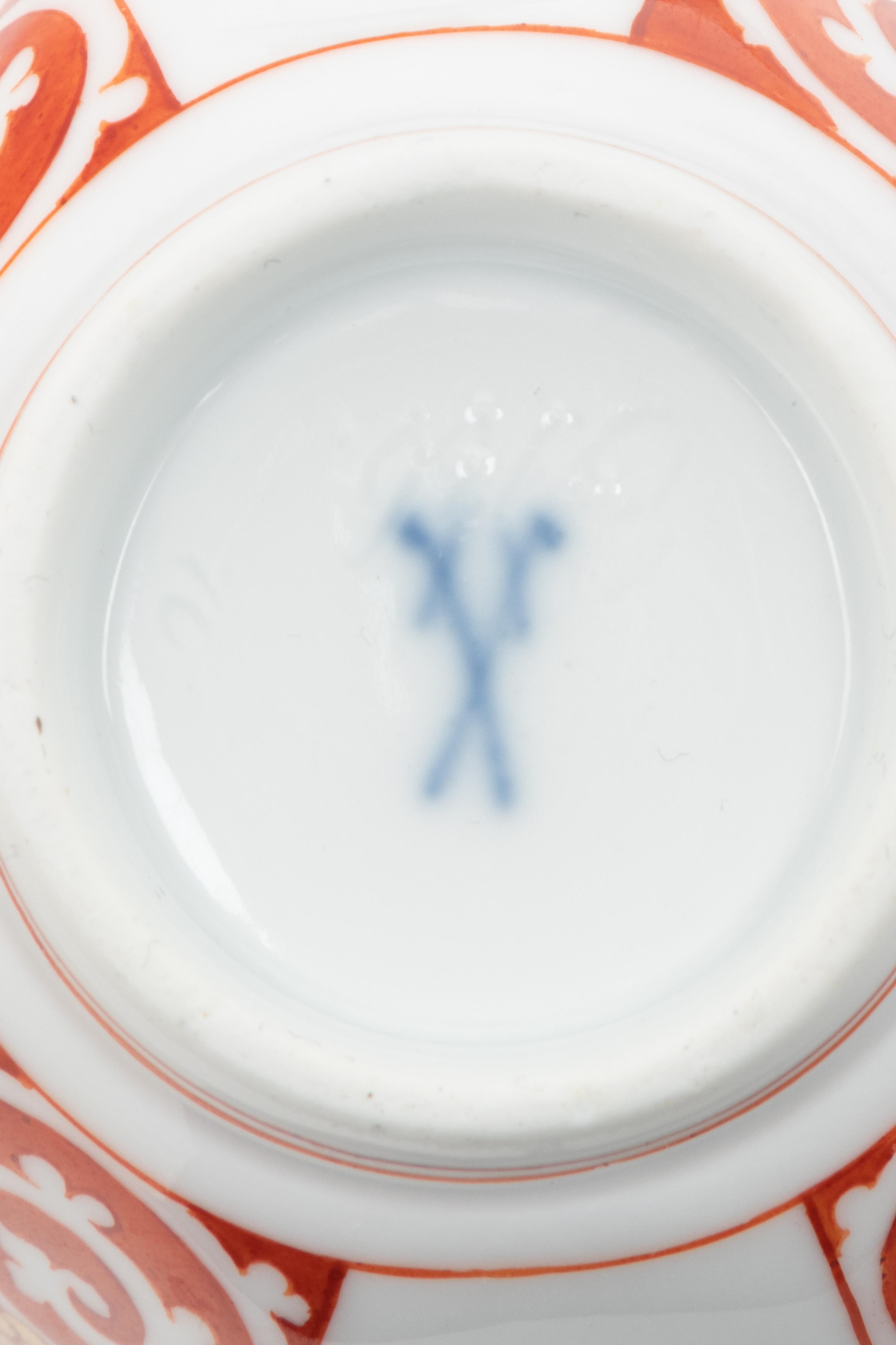 A Pair of Meissen Porcelain Teacups and Saucers