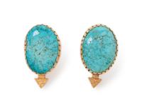 18k Gold and Turquoise Earrings