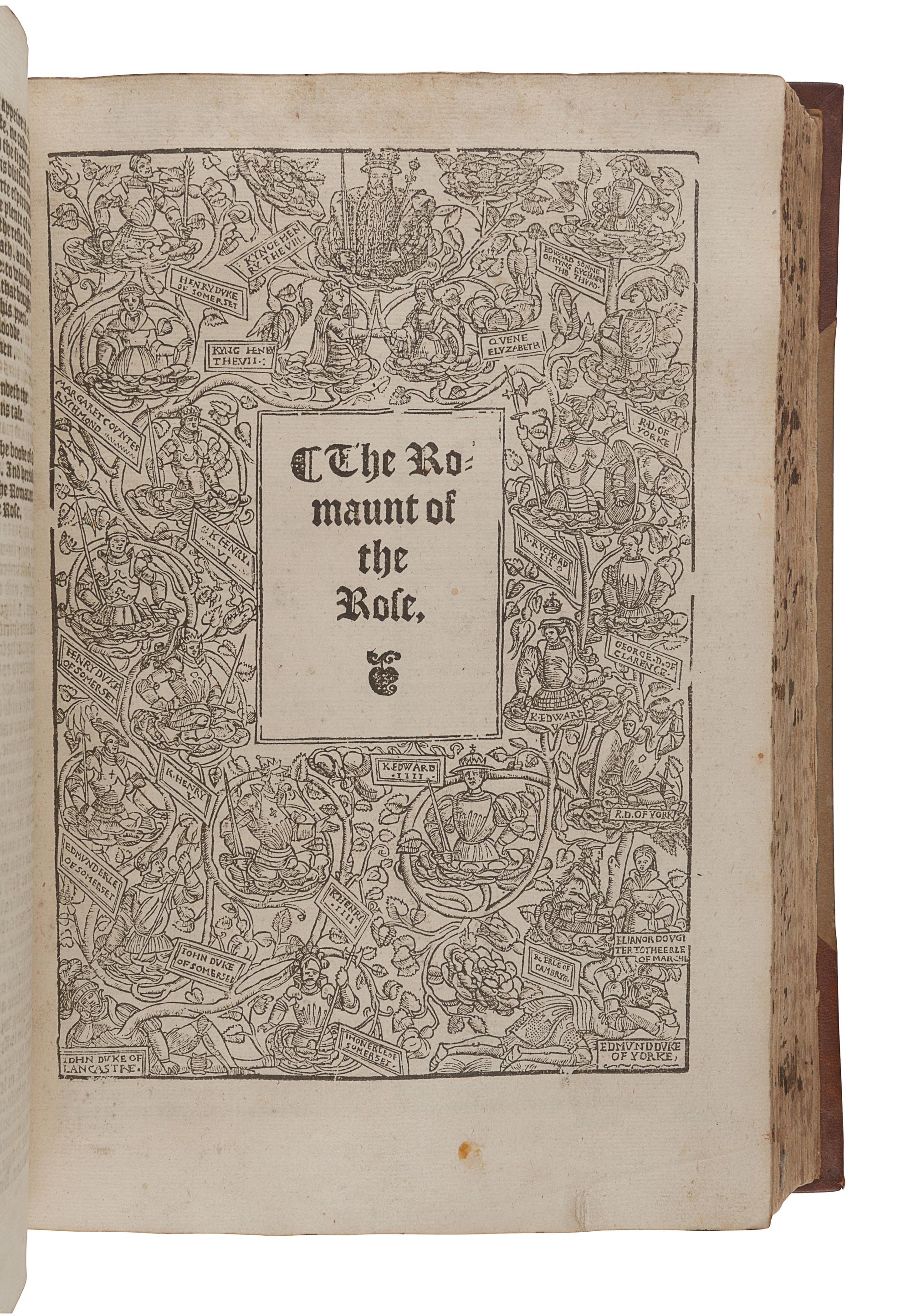 CHAUCER, Geoffrey (1340?-1400). [ The Woorkes of Geffrey Chaucer, Newly Printed, with divers addicions ...] London: Jhon Kyngston for Jhon Wight, 1561.