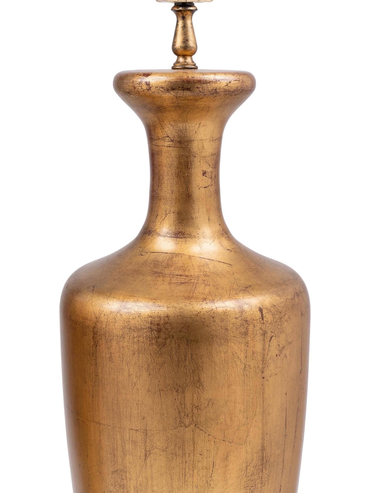 A Pair of Giltwood Baluster-Form Lamps