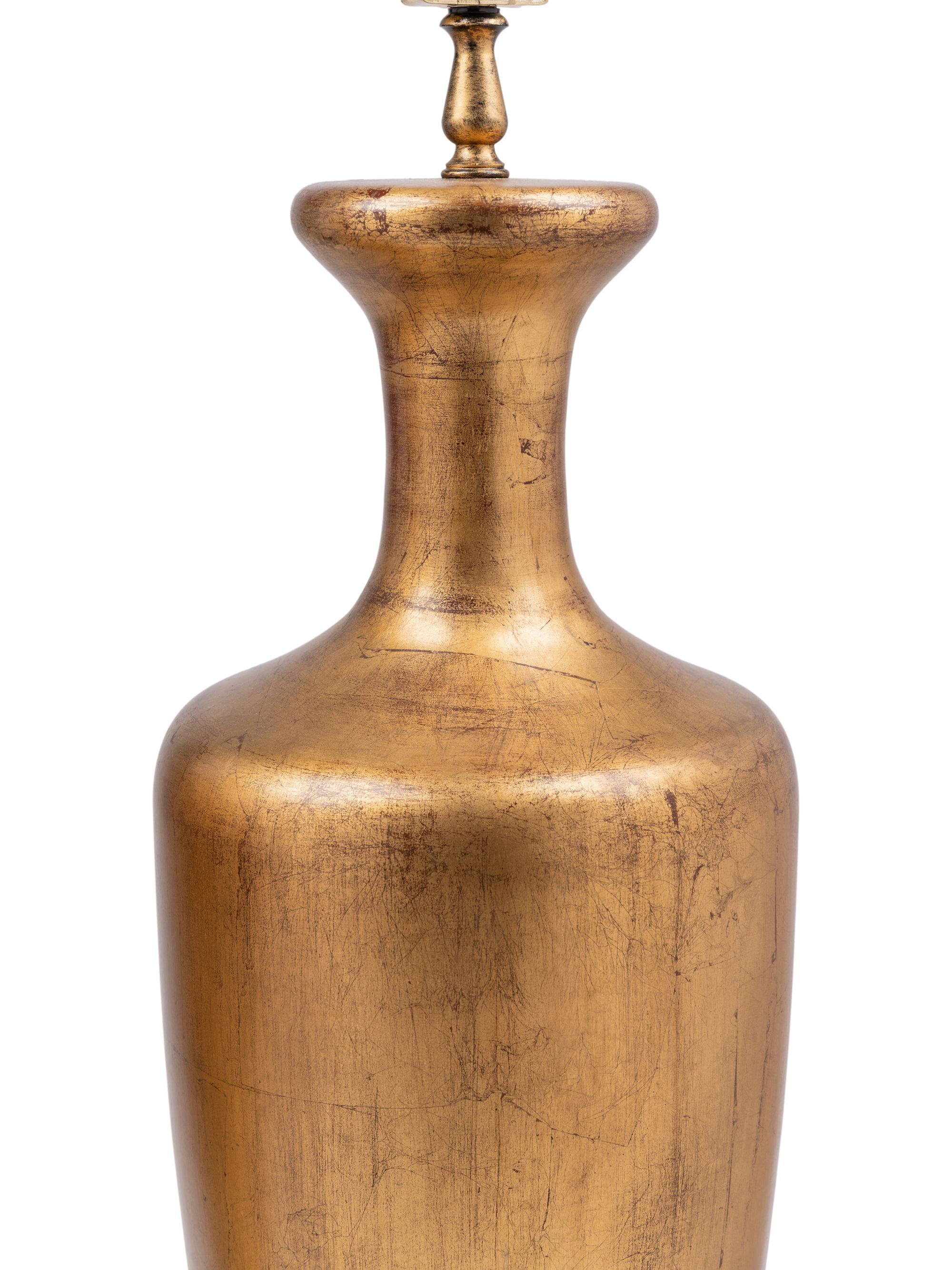 A Pair of Giltwood Baluster-Form Lamps