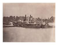 [CIVIL WAR] RUSSELL, A.J. Unloading Supplies at Port Royal , VA. 1861-1865. 2 prints, comprising: