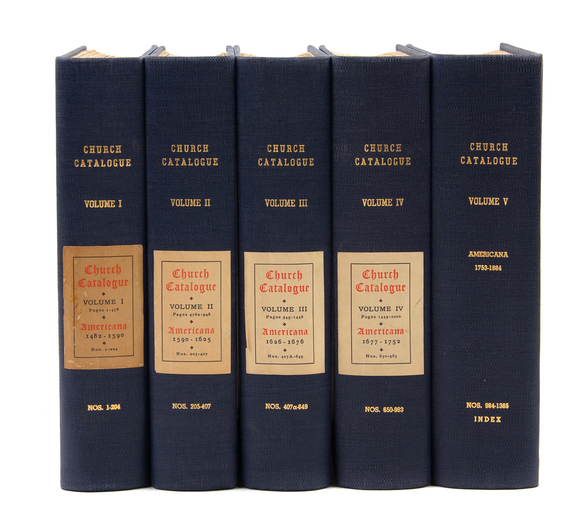 [BIBLIOGRAPHY]. CHURCH, Elihu Dwight. A Catalogue of Books Relating to the Discovery and Early History of North and South America. 1907