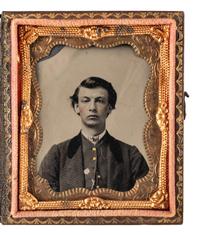 [CIVIL WAR]. LASSELLE, G.P., photographer. Identified ninth plate tintype portrait. COMBINED WITH 305155/176