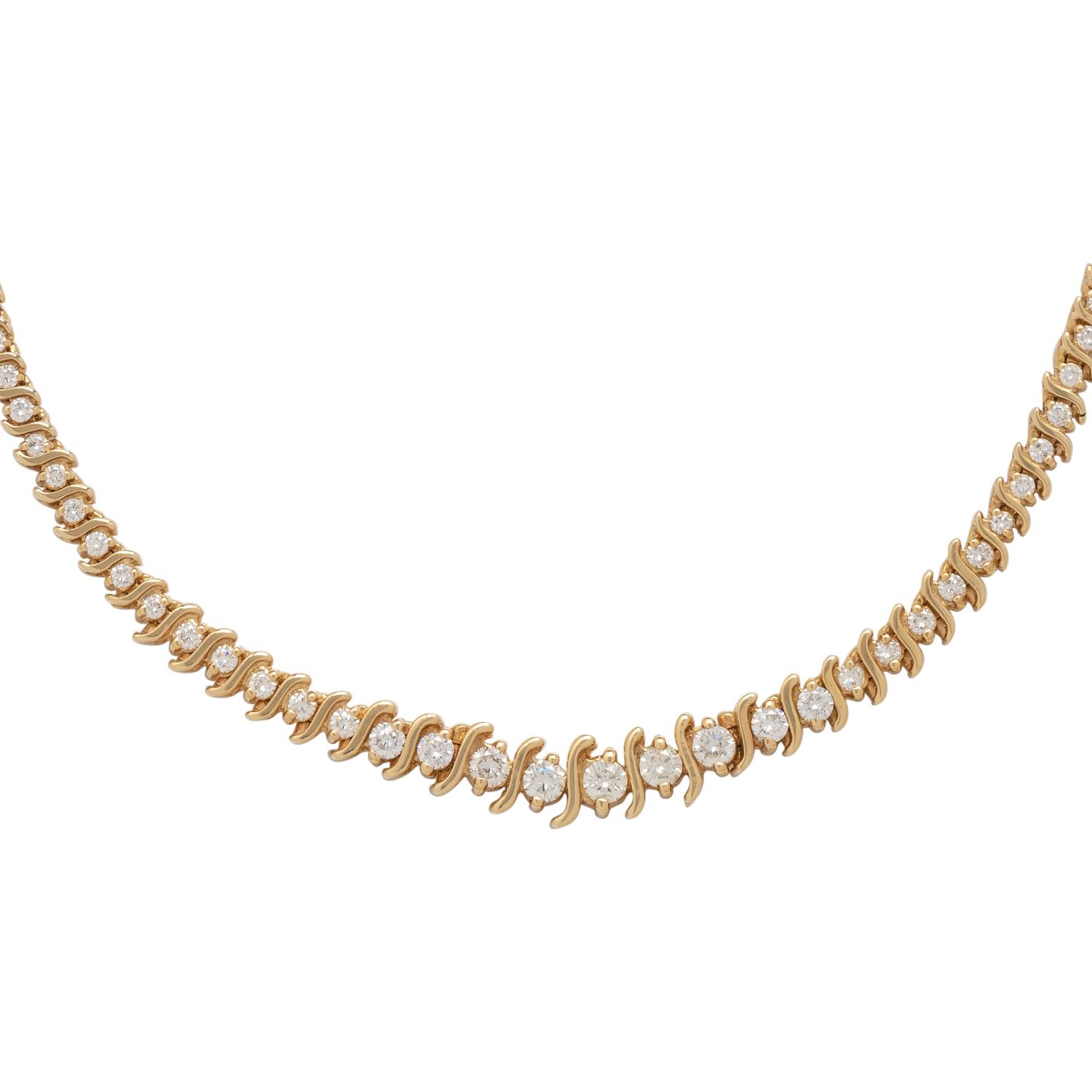 YELLOW GOLD AND DIAMOND NECKLACE