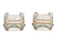 A Pair of Continental Porcelain Stands