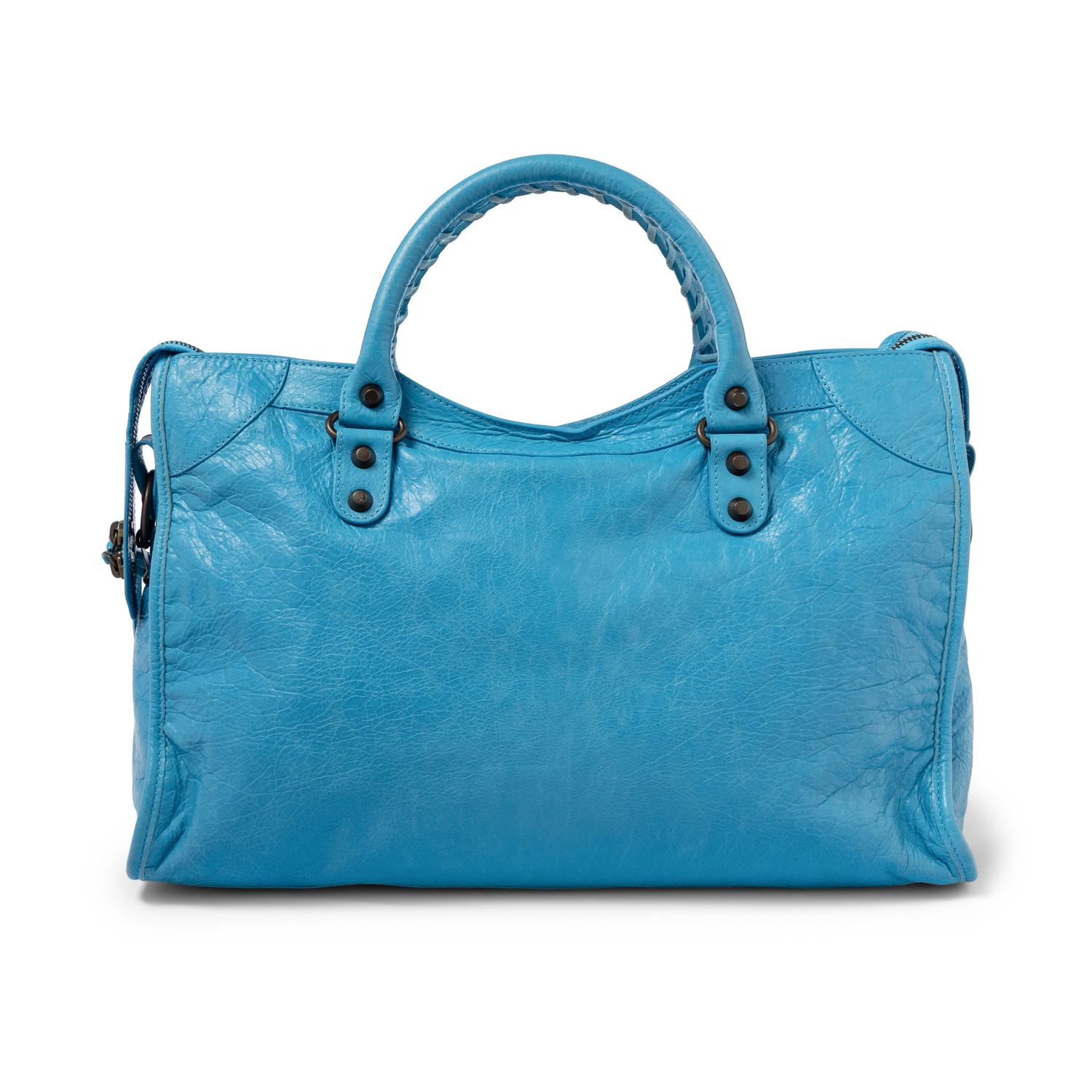 BALENCIAGA, SKY BLUE MEDIUM CITY BAG