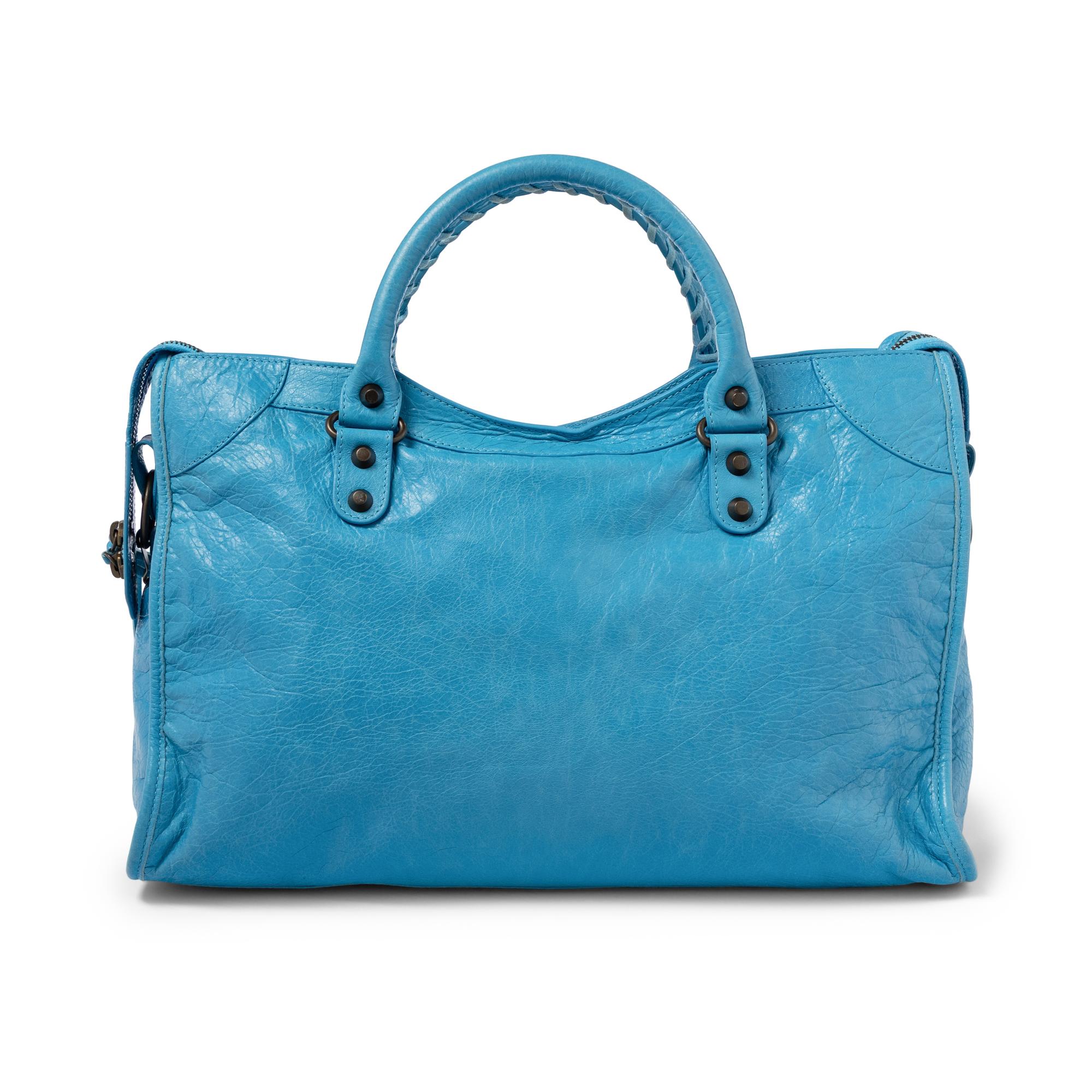 BALENCIAGA, SKY BLUE MEDIUM CITY BAG