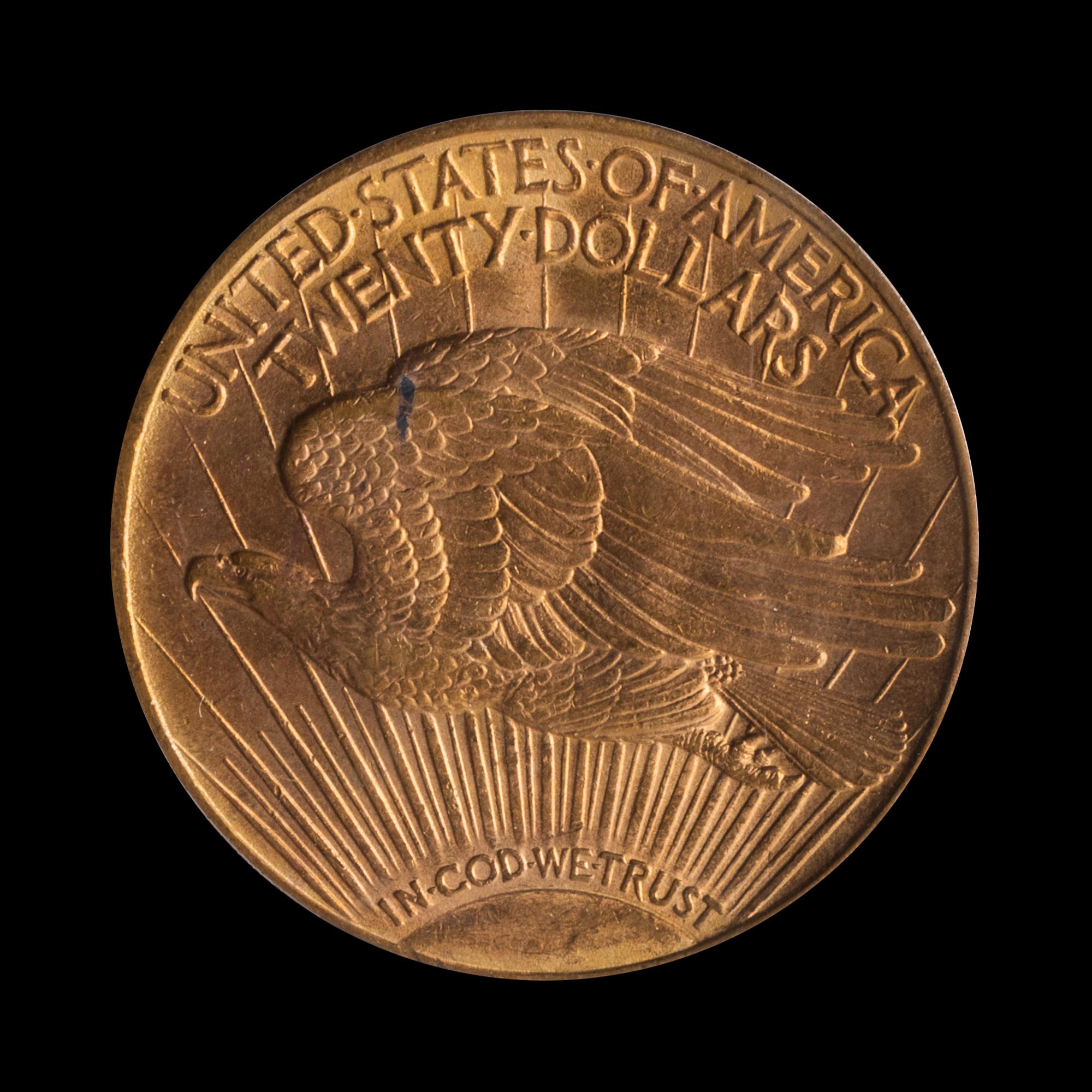 A United States 1909-D St. Gaudens $20 Gold Coin