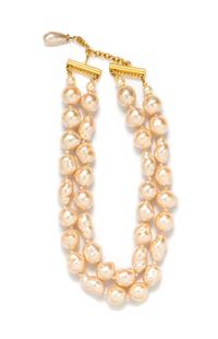 A Karl Lagerfeld Double Strand Pearl Necklace, 17".