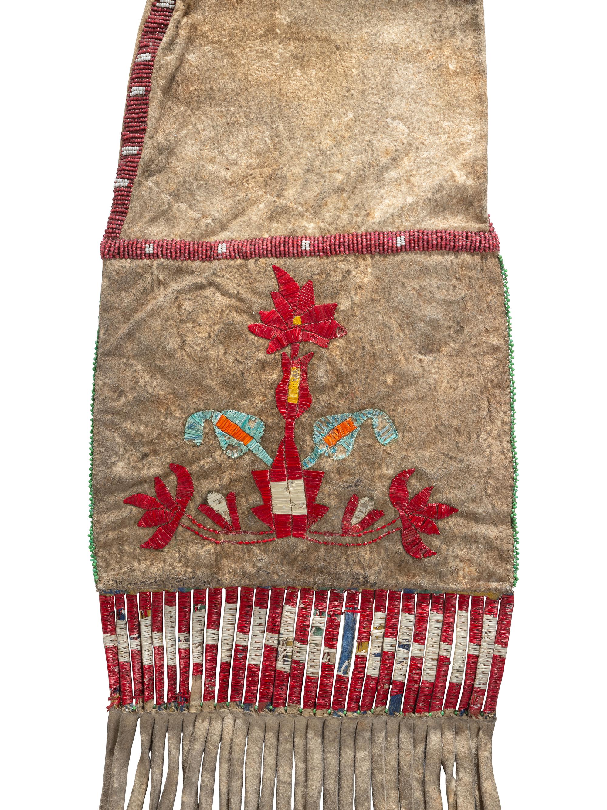 Sioux Elk Dreamer Society Quilled Hide Tobacco Bag