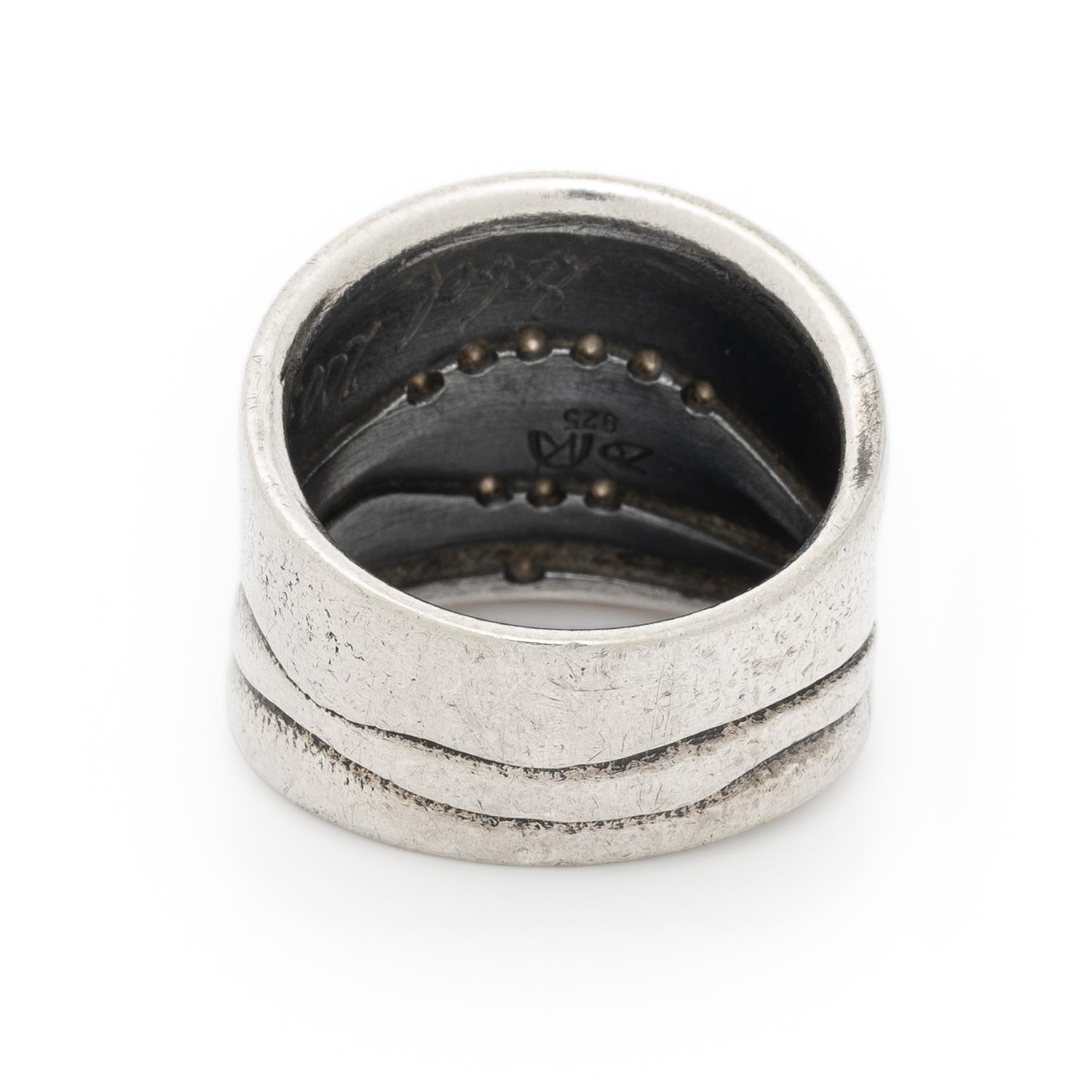 ATELIER ZOBEL, STERLING SILVER AND DIAMOND RING
