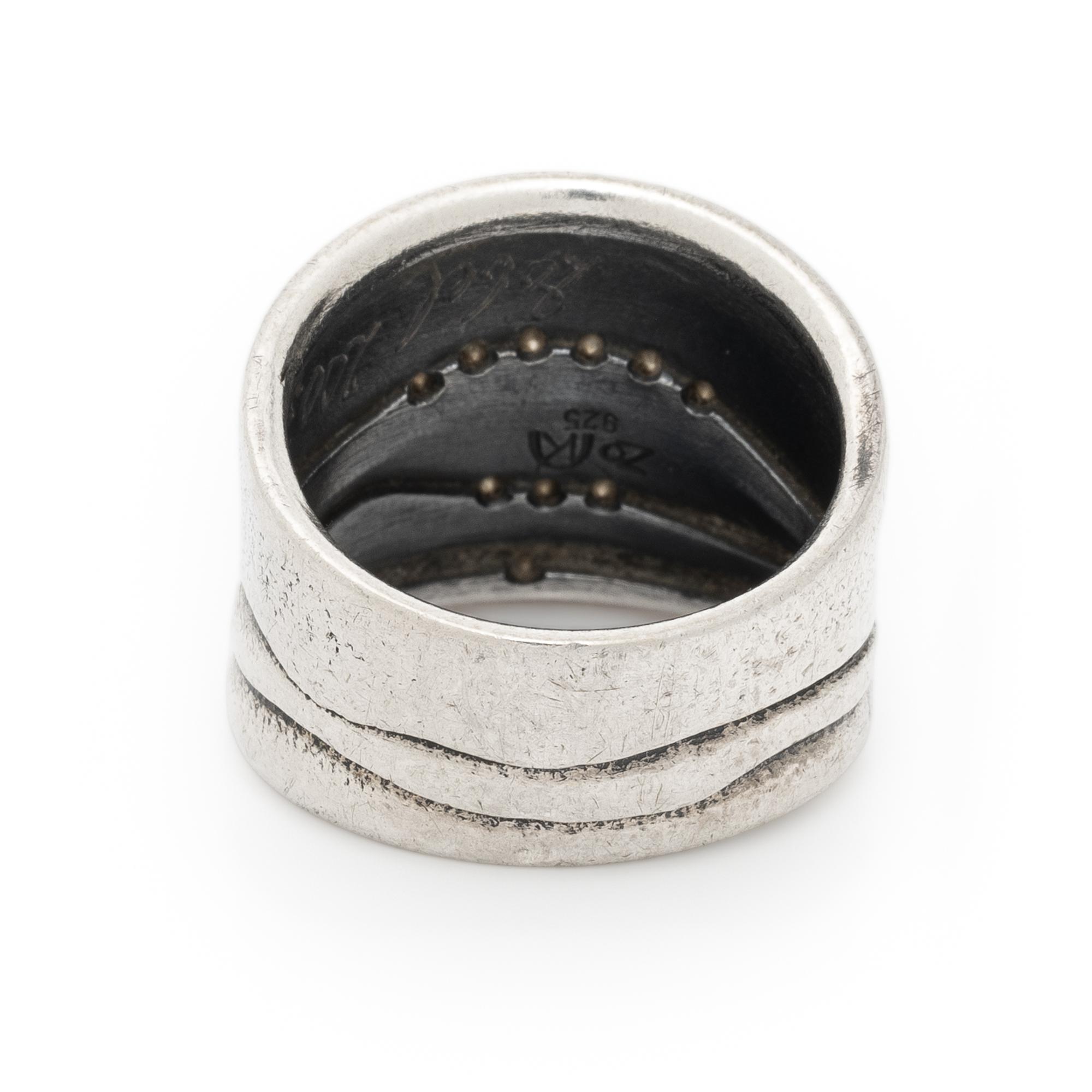 ATELIER ZOBEL, STERLING SILVER AND DIAMOND RING