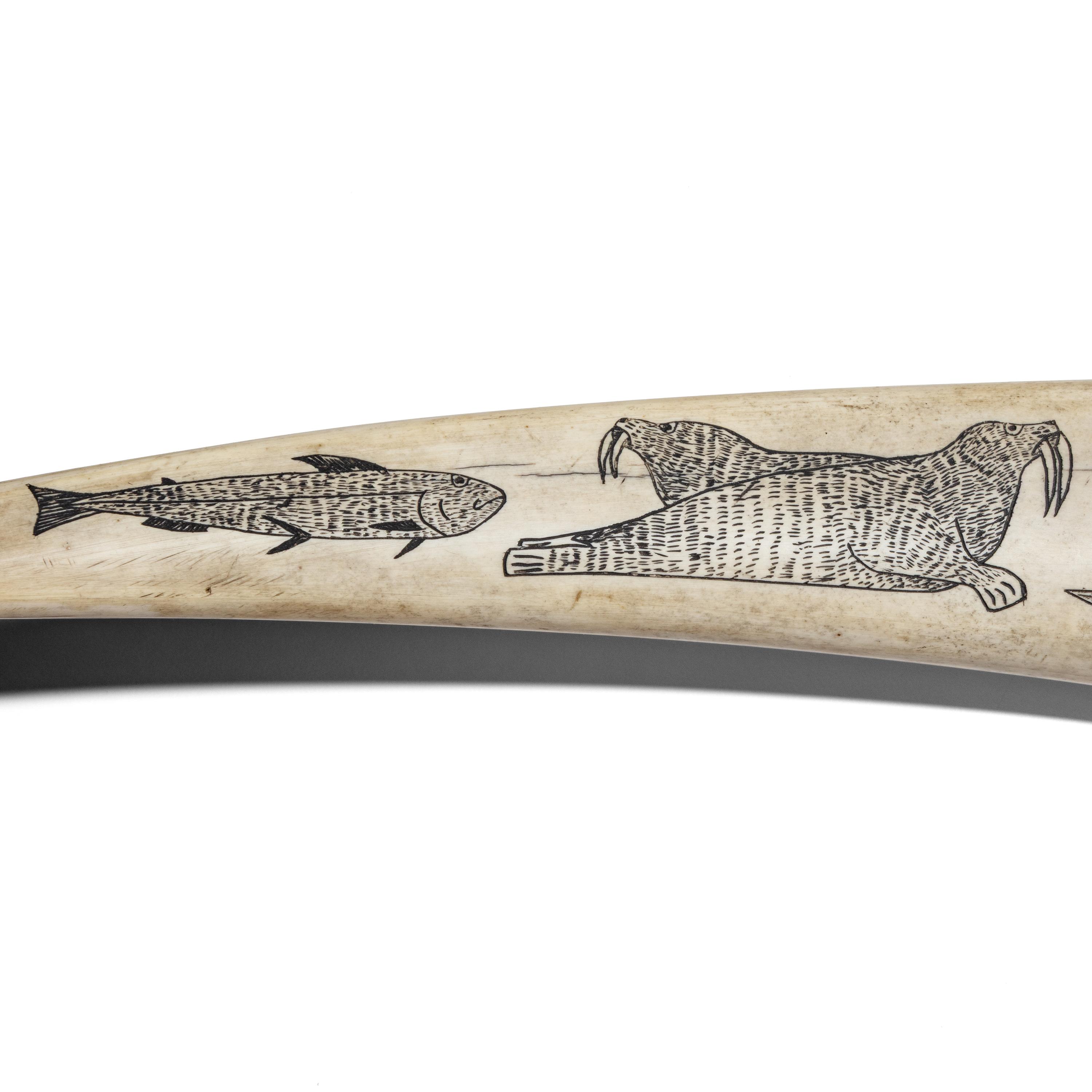 Alaskan Native Scrimshawed Cribbage Boards