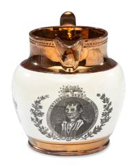 A Rare Transfer-Print Lustre 'General Jackson Hero of America' Pitcher
