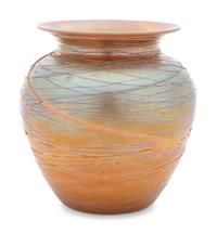 A Durand Gold Iridescent Thread Glass Vase