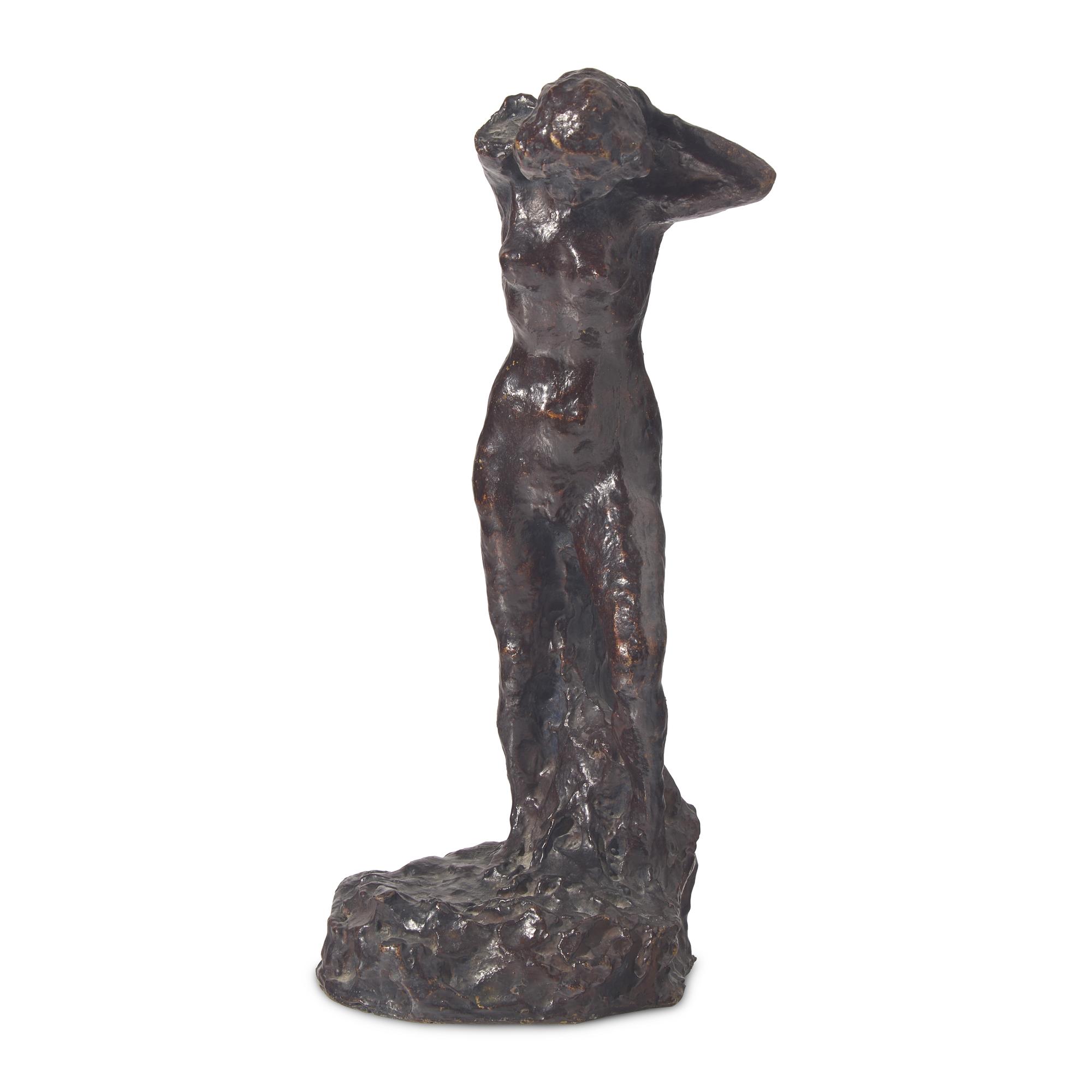 Pierre Bonnard (French, 1867-1947) — Femme Nue Debout, Bras Levés Derrière la Tête, after 1948