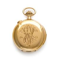 18K YELLOW GOLD MINUTE REPEATER CHRONOGRAPH HUNTER CASE POCKET WATCH