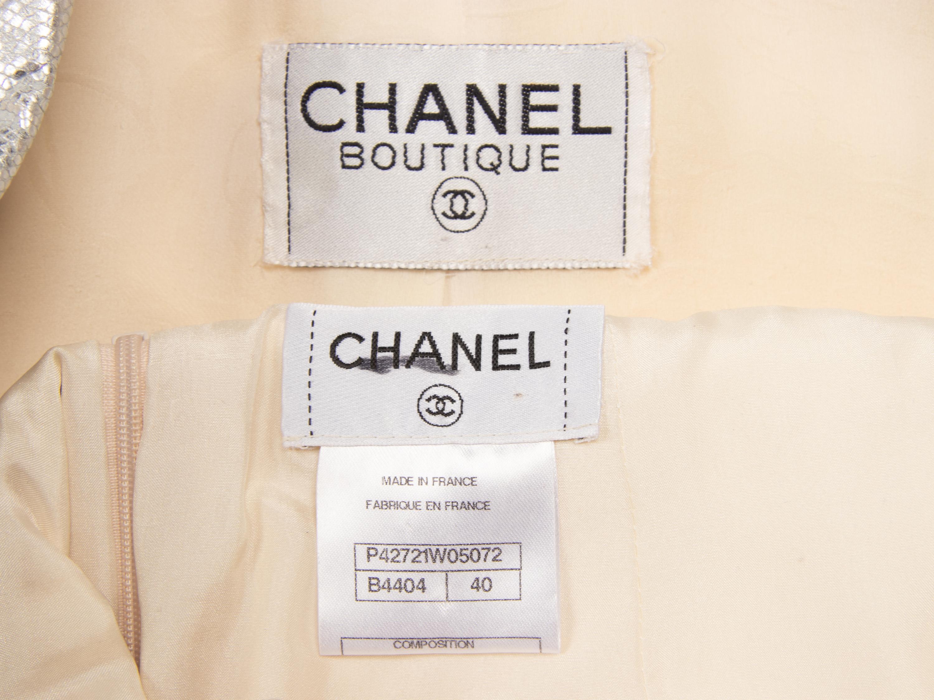Chanel, Cream & Silver Leather Skirt Suit, 2010