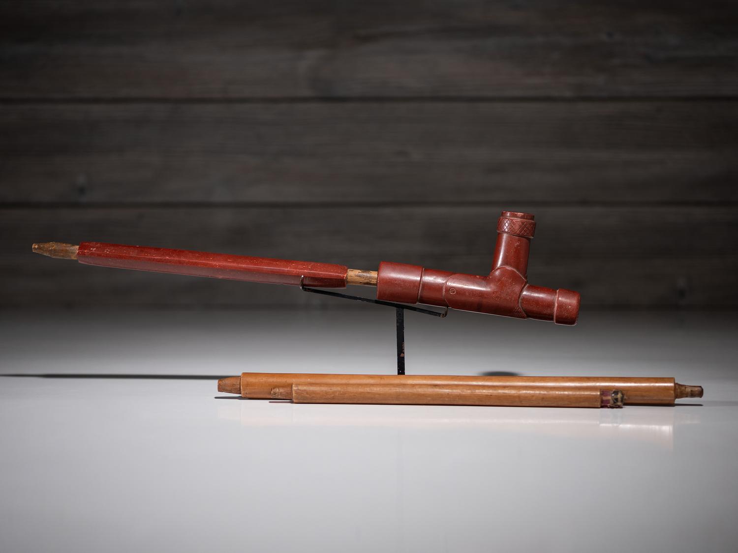Plains Catlinite Pipe, with Additional Wood Stems