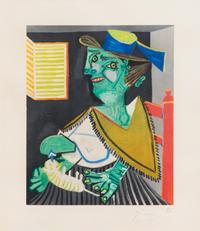 After Pablo Picasso, (Spanish, 1881-1973), Femme Verte au Chat, 1955-1958
